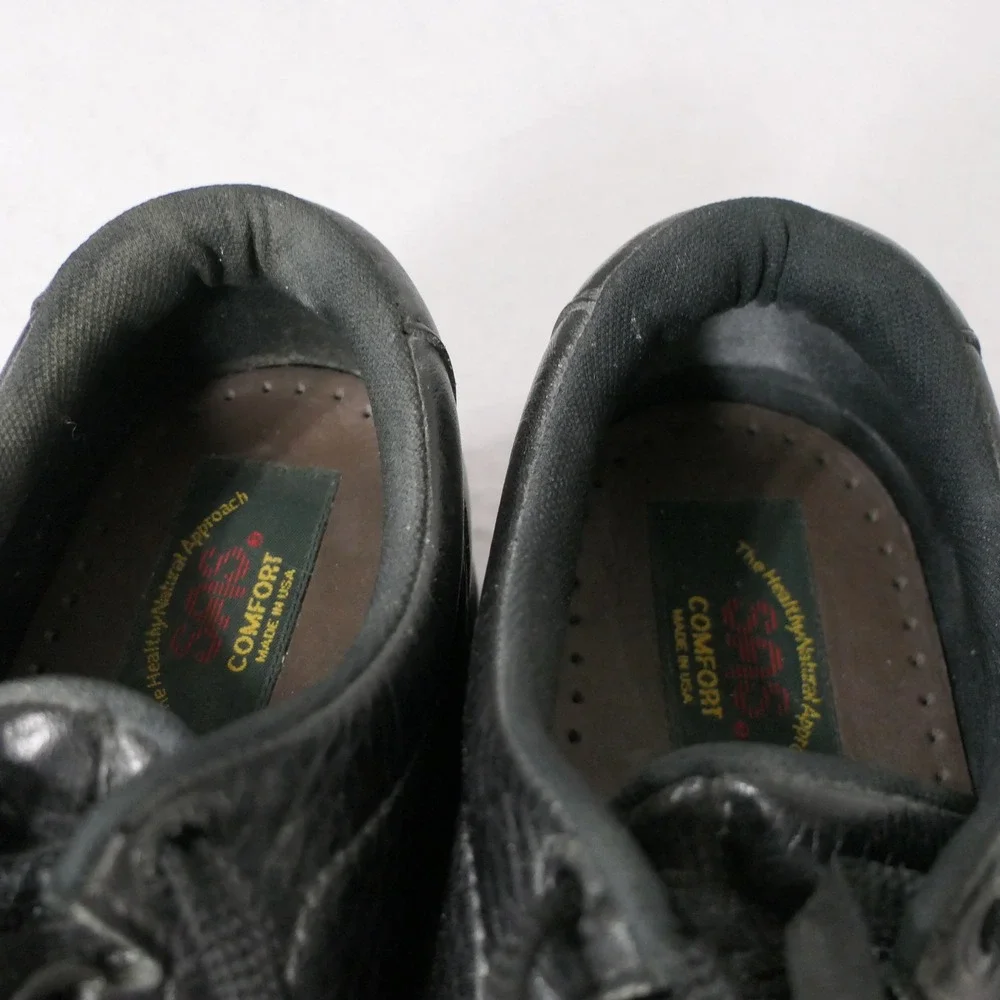 SAS Men's Bout Time Black Leather Lace Up Comfort Shoes 8.5 Walking Made in USA
